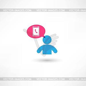 Man talking on phone - vector clipart