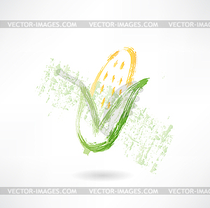 Corn grunge icon - vector clipart