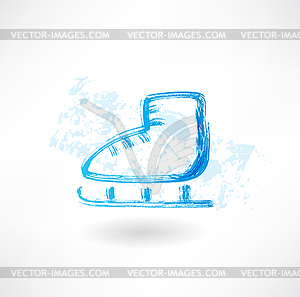 Один скейт значок гранж - клипарт в векторе / векторное изображение