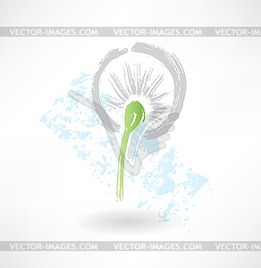 Dandelion grunge icon - vector clipart