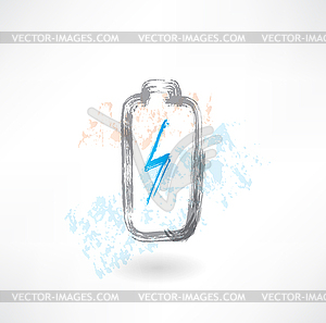 Battery grunge icon - vector image