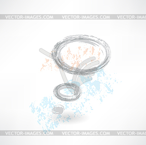 Thinking bubble grunge icon - vector clipart