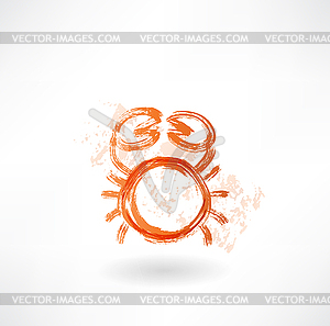 Crab grunge icon - vector clip art