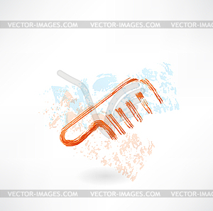 Comb grunge icon - vector clipart