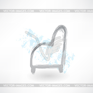 Armchair grunge icon - vector clipart