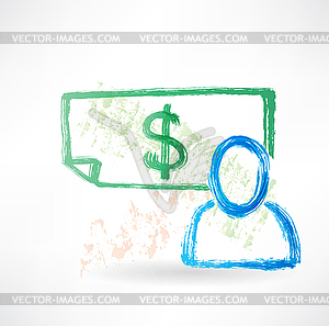 Businessman grunge icon - vector image