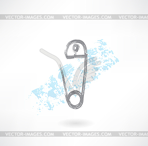 Pin sharp grunge icon - vector clipart