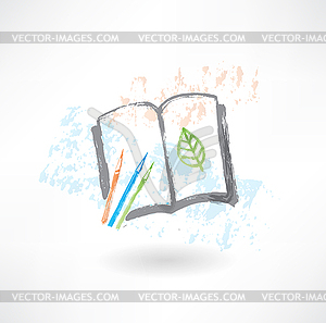 Notebook eco grunge icon - vector image