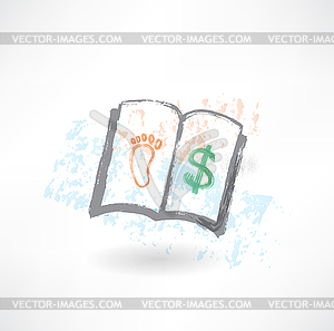 Business book grunge icon - vector image