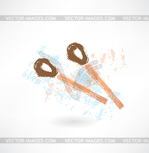 Two matches grunge icon - vector clip art