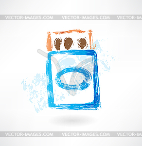 Matchbox grunge icon - vector clipart