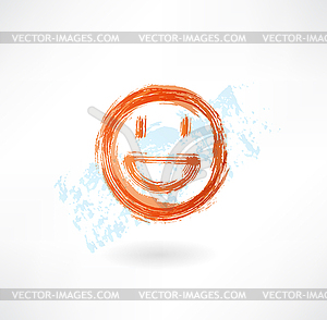 Happy grunge icon - royalty-free vector image