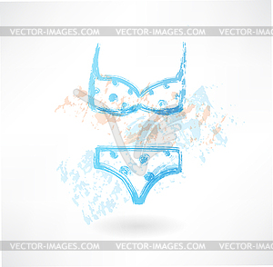 Swimsuit grunge icon - vector image