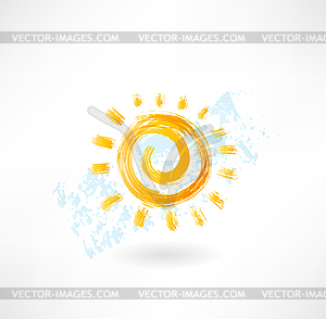 Sun grunge icon - vector clip art