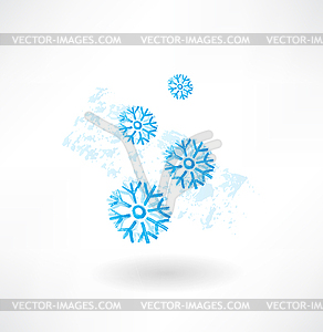 Snoeflakes grunge icon - vector clipart