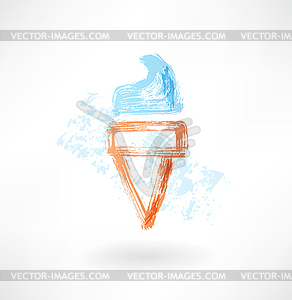 Ice-cream grunge icon - vector image