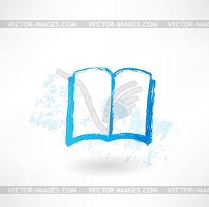 Open book grunge icon - vector image