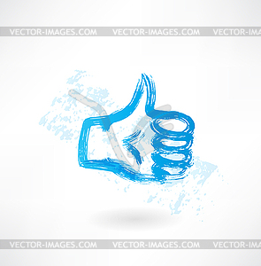 Thumb up grunge icon - vector clipart / vector image