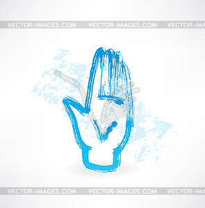 Human palm grunge icon - vector image