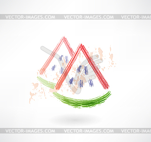 Watermelon grunge icon - vector clip art