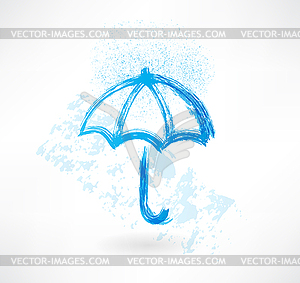 Значок зонтика гранж - клипарт в векторе / векторное изображение