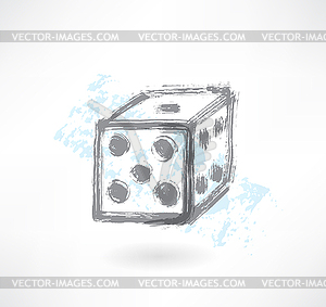 Dice grunge icon - vector clipart / vector image