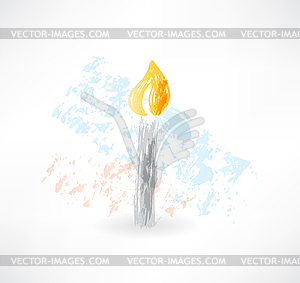Candle grunge icon - vector clip art
