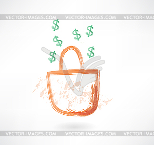 Earnings grunge icon - vector clip art