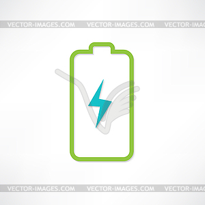 Green battery - vector clipart / vector image