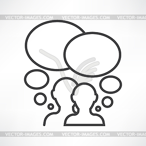 Two persons communication - vector image