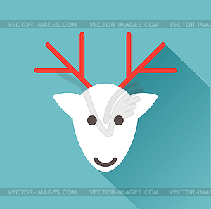 Deer head on blue background - vector clipart