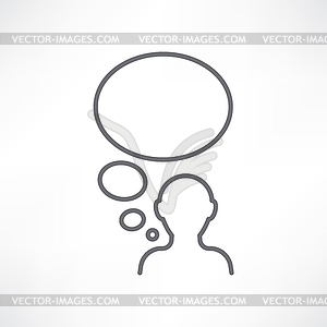 One man thinking - vector clipart / vector image