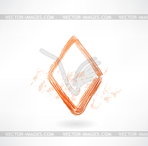 Алмазы карты значок гранж - изображение в векторном виде
