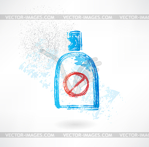 No drinks grunge icon - vector image