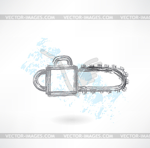 Saw grunge icon - vector image