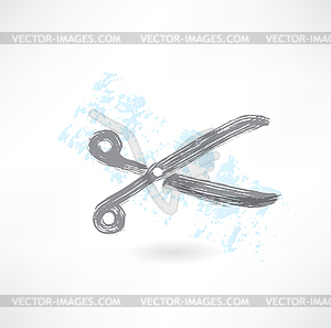 Scissors grunge icon - stock vector clipart