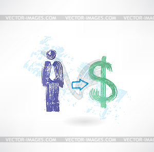 Labor force grunge icon - royalty-free vector image