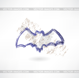 Bat grunge icon - vector clipart