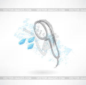 Shower bath grunge icon - vector EPS clipart