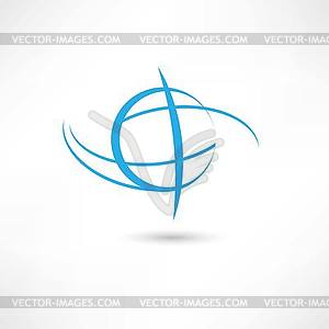 Planet line symbol - vector image
