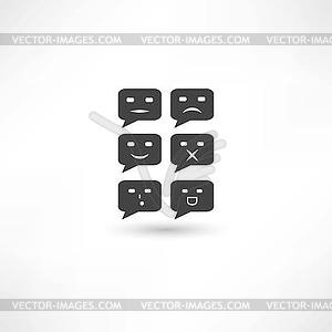 Bubble speech emotions black - vector image