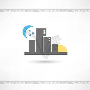 Big grey city - vector image