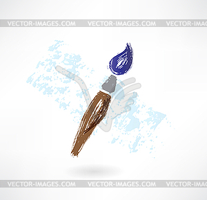 Paint brush grunge icon - vector image