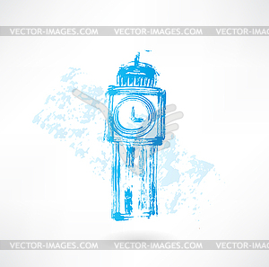 Big Ben grunge icon - vector clipart