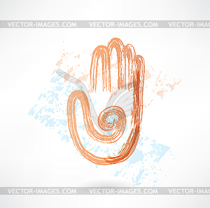 Palm hand grunge icon - vector EPS clipart