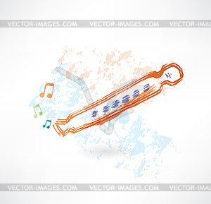 Classic flute grunge - vector clipart