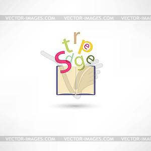 Letters in open book - vector image