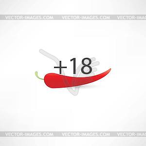 Hot pepper 18+ - vector clipart