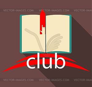 Club book on brown background - vector clipart / vector image