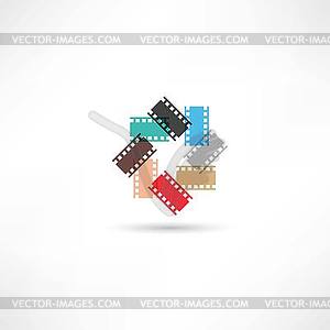 Film frames in circle - vector clipart